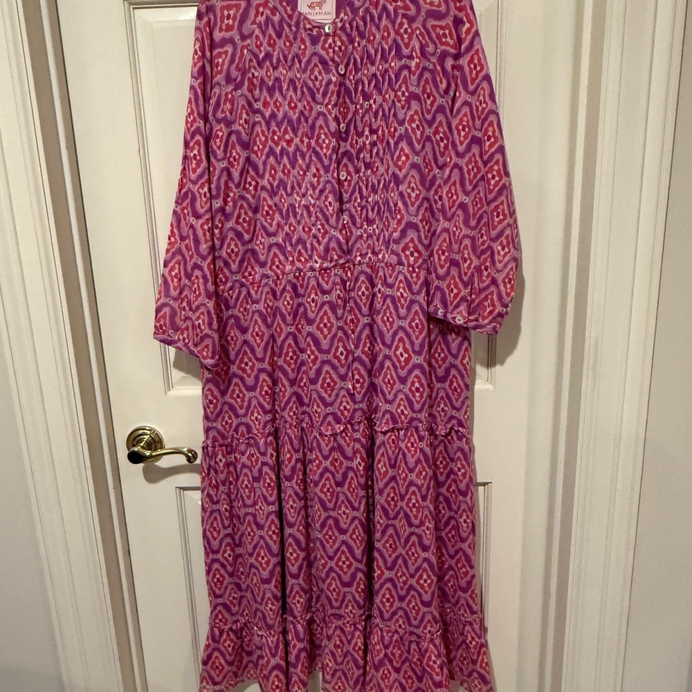 Banjanan Pink and Purple Long Sleeve Dress Women’s size M